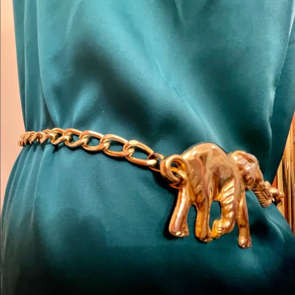 🐘 💕 1980s Gold Tone Chain Belt 💕🐘 - Picture 8 of 15